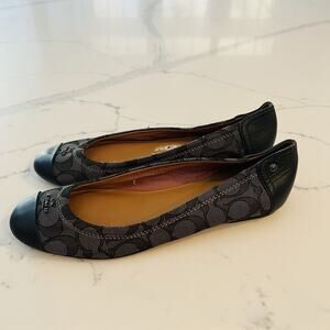 COACH Shoes Chelsea Black Gray Signature Ballerina Flats Women 8B